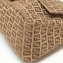 Pre Owned Fendi Beige/Brown Zucchino Canvas and Leather Mama Baguette Bag