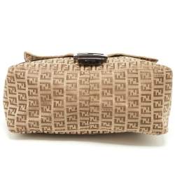 Pre Owned Fendi Beige/Brown Zucchino Canvas and Leather Mama Baguette Bag