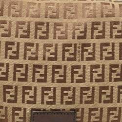 Pre Owned Fendi Beige/Brown Zucchino Canvas and Leather Mama Baguette Bag