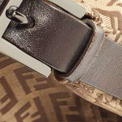 Pre Owned Fendi Beige/Brown Zucchino Canvas and Leather Mama Baguette Bag