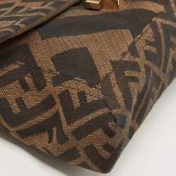 Fendi Brown/Tobacco Zucca Canvas Chain Baguette Bag