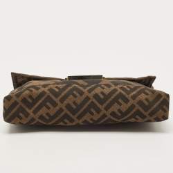 Fendi Brown/Tobacco Zucca Canvas Chain Baguette Bag