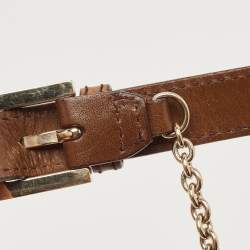 Fendi Brown/Tobacco Zucca Canvas Chain Baguette Bag
