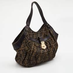 Pre Owned  Fendi Zucca Canvas and Leather Borsa Chef Tote