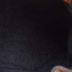 Pre Owned Fendi Blue/Tan Denim and Leather Mini Mon Tresor Bucket Bag