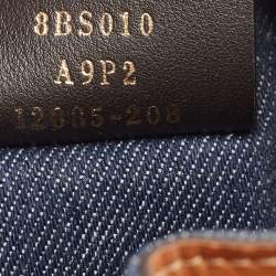 Pre Owned Fendi Blue/Tan Denim and Leather Mini Mon Tresor Bucket Bag