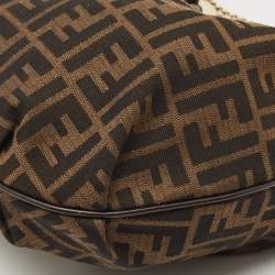 Pre Owned Fendi Tobacco Zucca Canvas and Leather Chef Chain Link Hobo