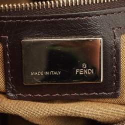 Pre Owned Fendi Tobacco Zucca Canvas and Leather Chef Chain Link Hobo