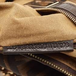 Pre Owned Fendi Tobacco Zucca Canvas and Leather Chef Chain Link Hobo
