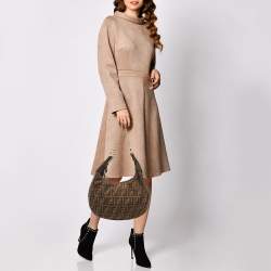 Pre Owned Fendi Tobacco Zucca Canvas and Leather Chef Chain Link Hobo