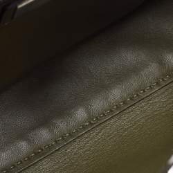 Pre Owned Fendi Olive Green Leather and Python Mini Whipstitch Peekaboo Top Handle Bag