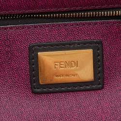 Pre Owned Fendi Tobacco Zucca Coated Canvas and Leather Small Roll Shopper Tote