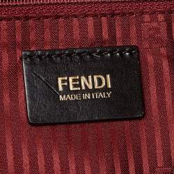 Pre Owned Fendi Dark Red Leather Big Mamma Forever Baguette Bag