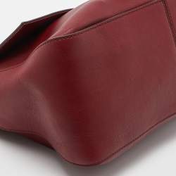 Pre Owned Fendi Dark Red Leather Big Mamma Forever Baguette Bag