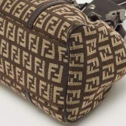 Pre Owned حقيبة كتف فندي جلد وكانفاس توباكو زوكا