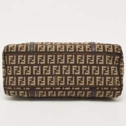 Pre Owned حقيبة كتف فندي جلد وكانفاس توباكو زوكا