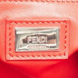 Pre Owned Fendi Dark Tri Color Python Mini Peekaboo Top Handle Bag