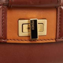 Pre Owned Fendi Multicolor Penguin Stripe Canvas and Leather Silvana Top Handle Bag