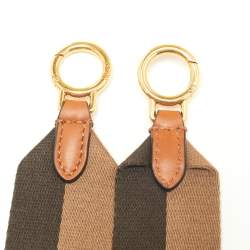 مملوكة مسبقًا Fendi Brown Leather Medium Stripe Peekaboo Top Handle Bag