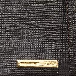 Pre Owned Fendi Dark Brown Zucca Coated Canvas Logo Trifold Wallet