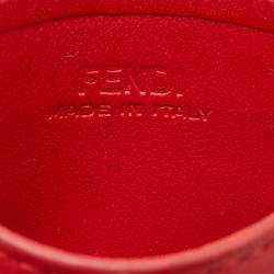 Fendi Red/Black Leather Monster Eyes Card Holder