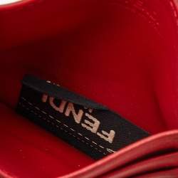 Fendi Red/Black Leather Monster Eyes Card Holder