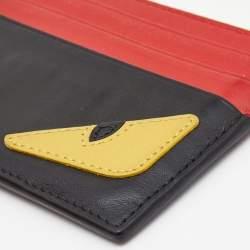 Fendi Red/Black Leather Monster Eyes Card Holder