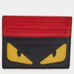 Fendi Bag Bugs Leather Cardholder in Black for Men