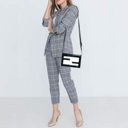 Pre Owned Fendi Multicolor Patent and Leather Metal FF Flap Bag