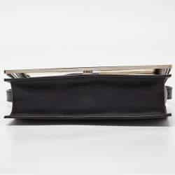 Pre Owned Fendi Multicolor Patent and Leather Metal FF Flap Bag