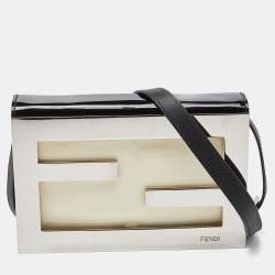 Pre Owned Fendi Multicolor Patent and Leather Metal FF Flap Bag