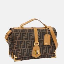 Pre Owned  Fendi Beige/Brown Zucca Canvas Classico No. 1 Satchel