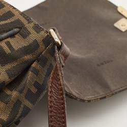 Pre Owned Fendi Tobacco Zucca Canvas and Leather Flap Crossbody Bag