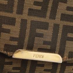 Pre Owned Fendi Tobacco Zucca Canvas and Leather Flap Crossbody Bag