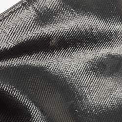 Pre Owned Fendi Black Pleated Coated Nylon Mia Flap Shoulder Bag