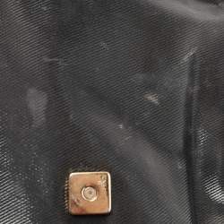 Pre Owned Fendi Black Pleated Coated Nylon Mia Flap Shoulder Bag