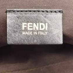 Pre Owned Fendi Black Pleated Coated Nylon Mia Flap Shoulder Bag
