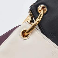 Pre Owned Fendi Multicolor Zucca Velvet and Leather Triplette Pouch