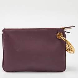 Pre Owned Fendi Multicolor Zucca Velvet and Leather Triplette Pouch