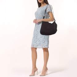 Pre Owned Fendi Brown/Black Zucchino Canvas and Leather Oyster Hobo