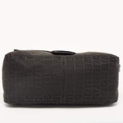 Pre Owned Fendi Black Zucchino Canvas and Leather Mama Forever Flap Bag