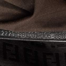 Pre Owned Fendi Black Zucchino Canvas and Leather Mama Forever Flap Bag