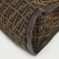 Pre Owned Fendi Tobacco Zucca Canvas and Leather Medium Chef Tote