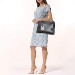 Pre Owned Fendi Black Leather Medium 2Jours Tote