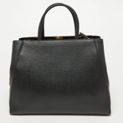 Pre Owned Fendi Black Leather Medium 2Jours Tote