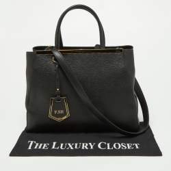 Pre Owned Fendi Black Leather Medium 2Jours Tote