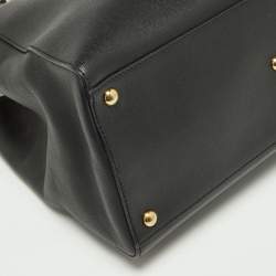 Pre Owned Fendi Black Leather Medium 2Jours Tote