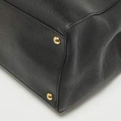 Pre Owned Fendi Black Leather Medium 2Jours Tote