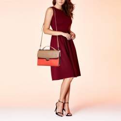 Pre Owned Fendi Tricolor Leather Small Demi Jour Top Handle Bag