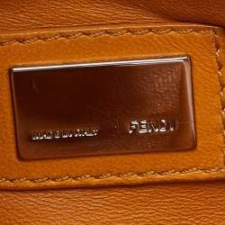 Pre Owned Fendi Mustard Leather Mini Peekaboo Top Handle Bag
